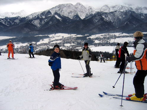 Wintersport Polen 2007: Panorama Zakopane vanaf Szymoszkowa